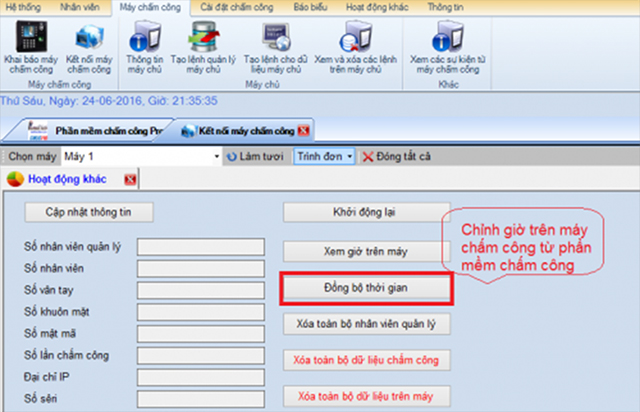 Cách chỉnh giờ máy chấm công bằng phần mềm