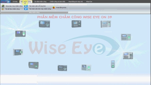 Giao diện sổ đăng ký của phần mềm chấm công Wise eye. 